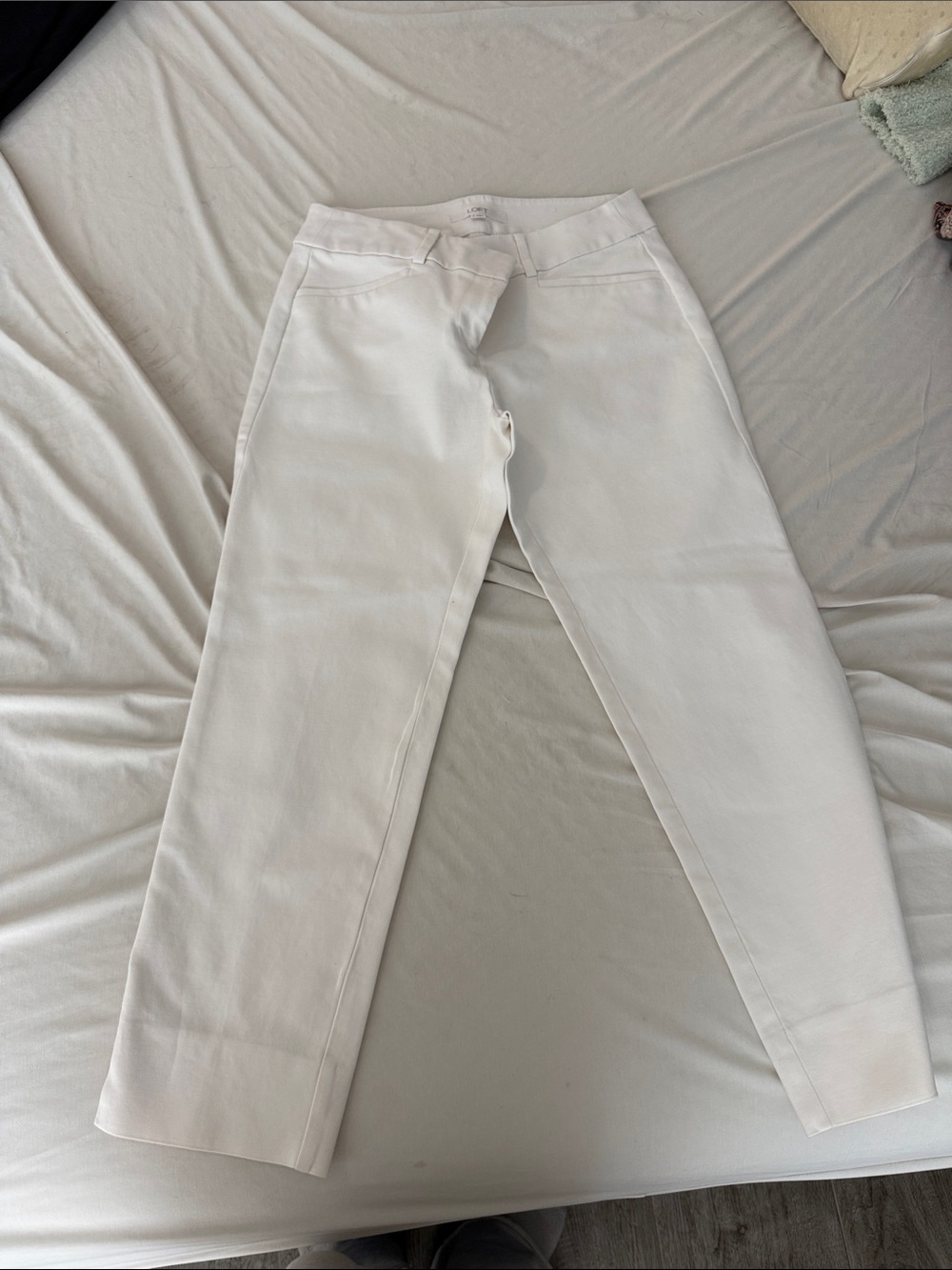 Clean White Straight-Leg Pants